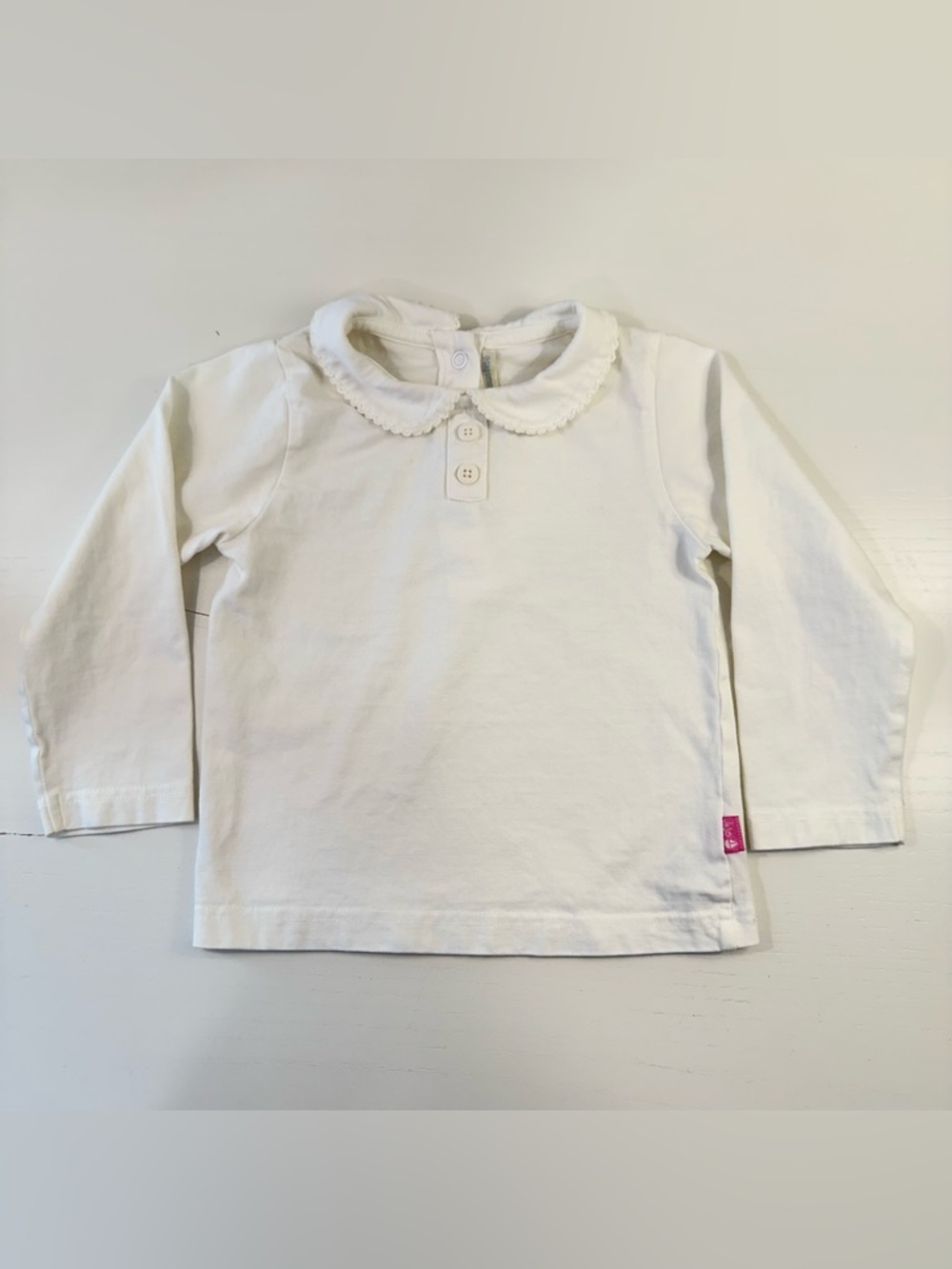 JoJo Maman Bebe Ivory Peter Pan Shirt 18-24M